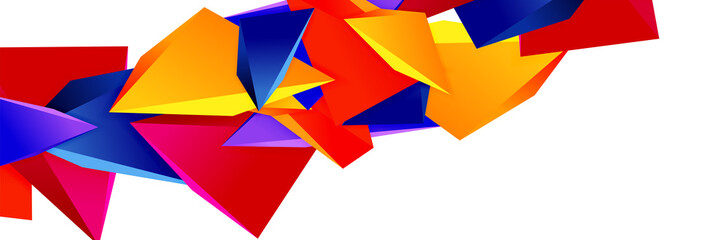 Triangle mosaic abstract background, 3d triangular low poly shapes. Geometric vector illustration for covers, banners, flyers and posters and other