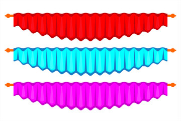 Curtain set decorate vector illustration