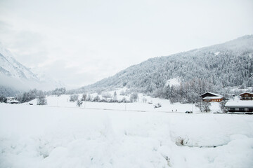 Fototapeta na wymiar Harsh winter conditions in East Tyrol in Austria