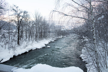 Harsh winter conditions in East Tyrol in Austria