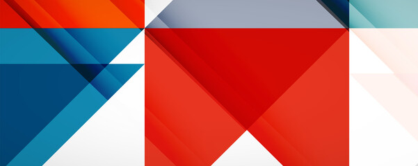 Obraz premium Set of vector triangle geometric backgrounds. Vector illustration for covers, banners, flyers and posters and other designs