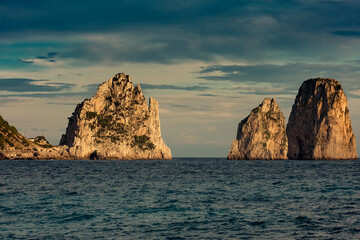 Famous rocky stacks on Capri, Italy
