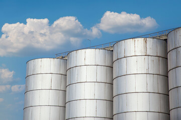 Silos with blue sky