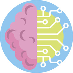 Obraz premium Artificial intelligence color icon. Simple artificial intelligence vector icon for web design on white background