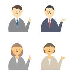 Vector illustrations of working people in suits