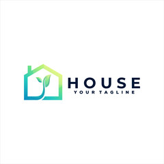 house color gradient logo design