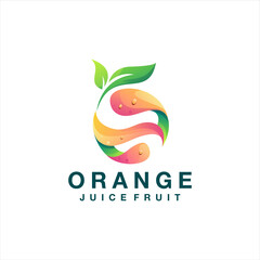 orange juice gradient logo design