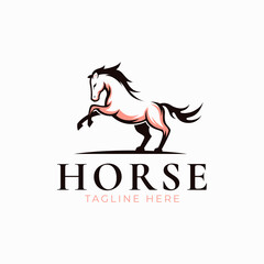Awesome red horse logo template