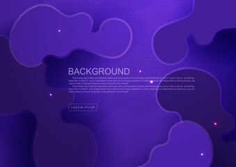 Blue wavy composition with chaotically drawn abstract oval shapes