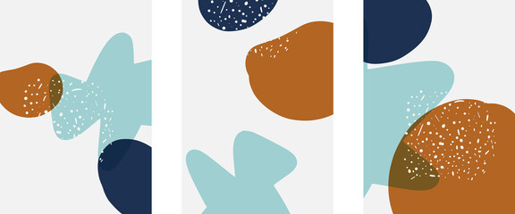Fototapeta premium Hand drawn doodle shapes, wall art painting style, vector abstract background templates. A4 poster design or for covers, banners, flyers
