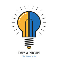 bulbligh - power day and night lights symbol or icon electric icon logo sign