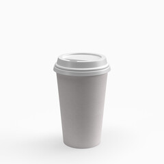Coffee cup 3d on white background