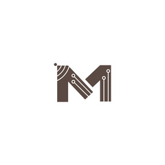 letter m illustration wifi internet logo design vector - obrazy, fototapety, plakaty