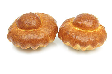 brioche individuelle isolée sur un fond blanc