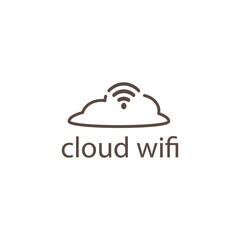 cloud wifi internet logo logo design vector illustration