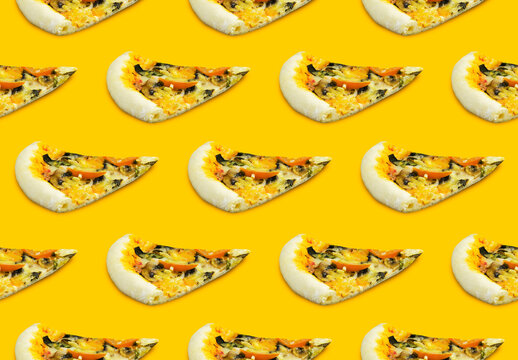 pizza pattern on yellow background