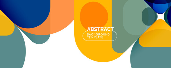 Modern geometric round shapes and dynamic lines, abstract background. Vector illustration for placards, brochures, posters and banners