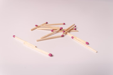 yellow matches are in a small pile