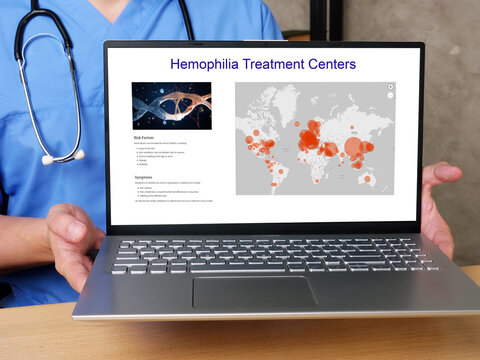 Medical concept meaning Hemophilia Treatment Centers  with sign on the sheet.
