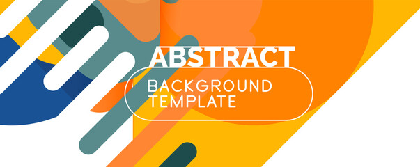 Modern geometric round shapes and dynamic lines, abstract background. Vector illustration for placards, brochures, posters and banners