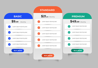 Professional pricing table format vector