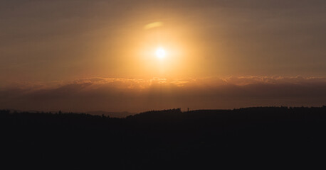Sonnenuntergang in Süddeutschland