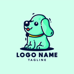 Obraz premium Colorful dog line art drawing