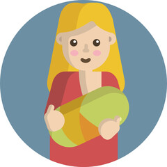 Cute baby colour icon