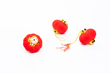 Red Chinese lantern isolated on white