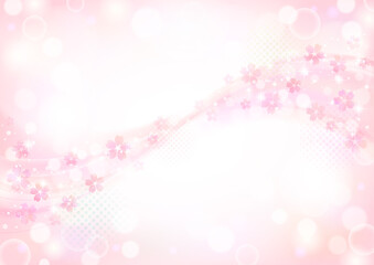 桜吹雪の背景フレーム