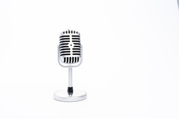 Fototapeta premium Vintage classic microphone isolated on white background