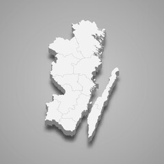 3d isometric map of Kalmar is a county of Sweden, © magr80