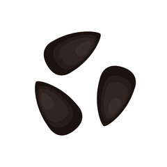 Black sesame design. Black sesame seed on white background.