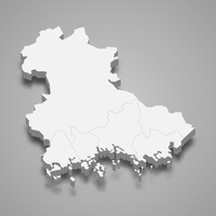 3d isometric map of Kymenlaakso is a region of Finland