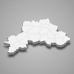 3d map of Mogilev Oblast is a region of Belarus