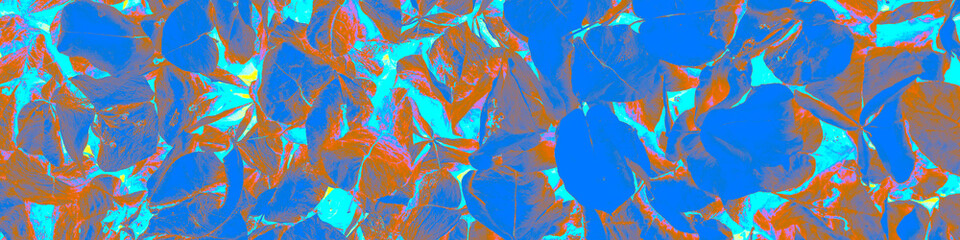 Pink Flower Illustration. Neon Plant Poster. Azure Fashion Artwork. Blue Fresh Background. Cool Image. Bright Woman Design. Leaf Illustration. Abstract Postcard.