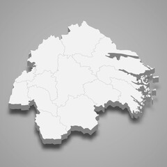 Fototapeta premium 3d isometric map of Ostergotland is a county of Sweden,