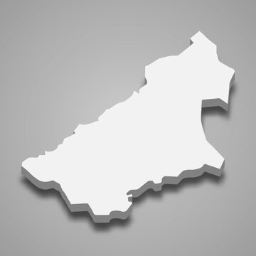 3d isometric map of Qasim is a Region of Saudi Arabia