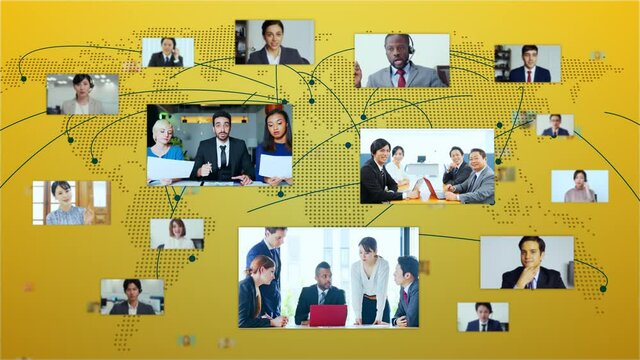 Video conference concept. Telemeeting. Web meeting. Webinar.