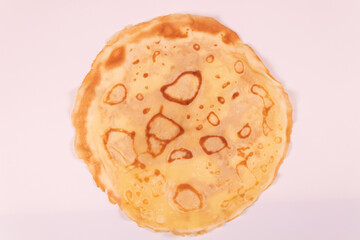 yellow pancake with spots top view