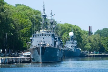 Fototapeta premium Russian battle ships in Baltiysk