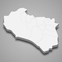 3d isometric map of South Khorasan is a province of Iran