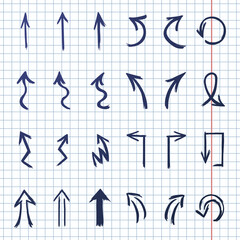 Vector Set of Sketch Hand Drawn Arrows