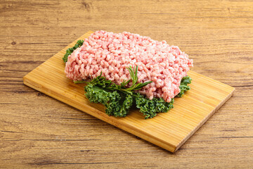 Raw pork minced meat for cooking