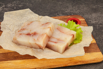 Raw pollock fish fillet for cooking
