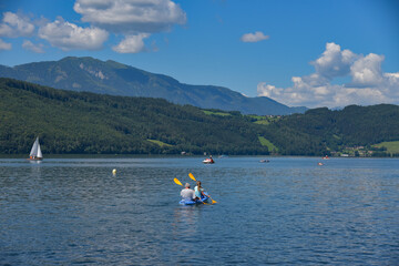 Kajak fahren auf dem Millst&auml;tter See in K&auml;rnten / &Ouml;sterreich