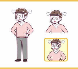 Elderly man in red sweater_B