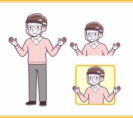 Elderly man in red sweater_B