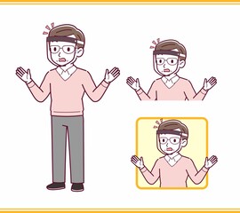 Elderly man in red sweater_B