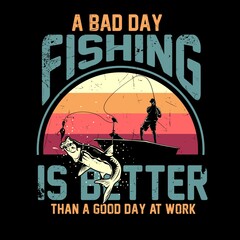Fototapeta na wymiar Fishing T shirt graphic design
